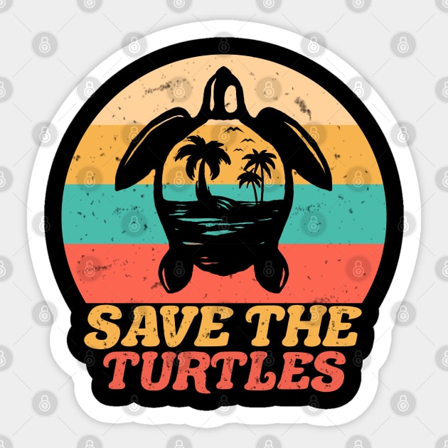 Save The Turtles Vintage Sticker by mansour